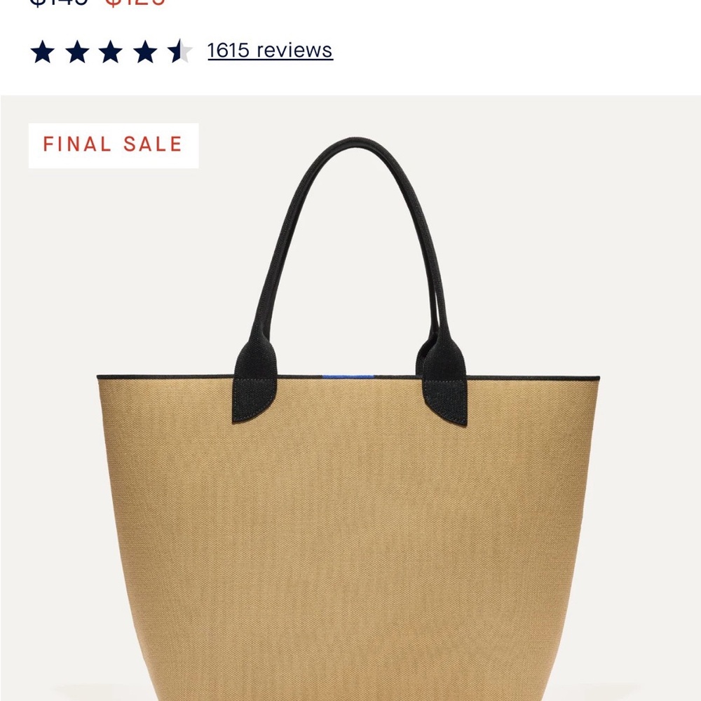 Rothys Two-Tone Tote Bag - black and tan
